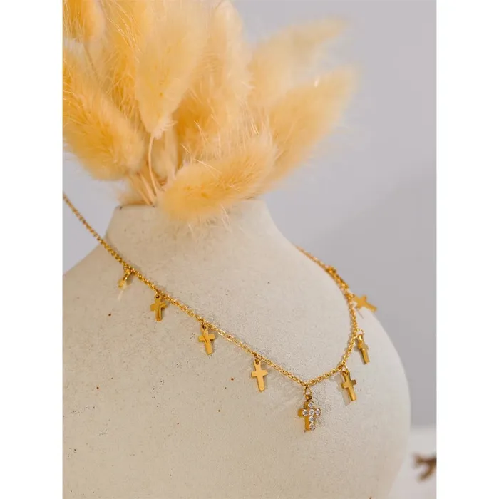 Necklaces Mabel Love Co Serenity Cross Links Necklace