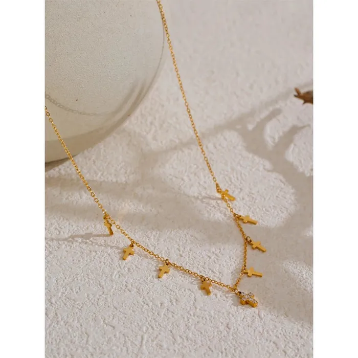 Necklaces Mabel Love Co Serenity Cross Links Necklace