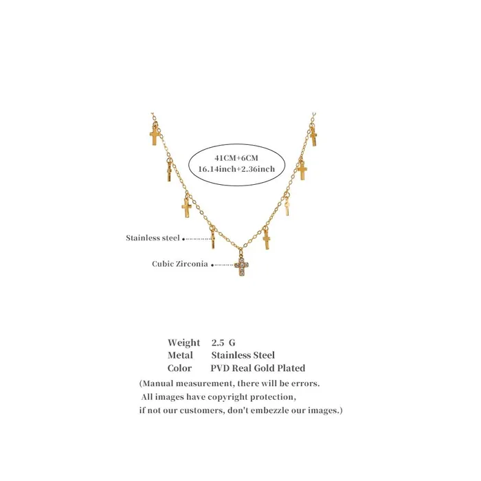 Necklaces Mabel Love Co Serenity Cross Links Necklace