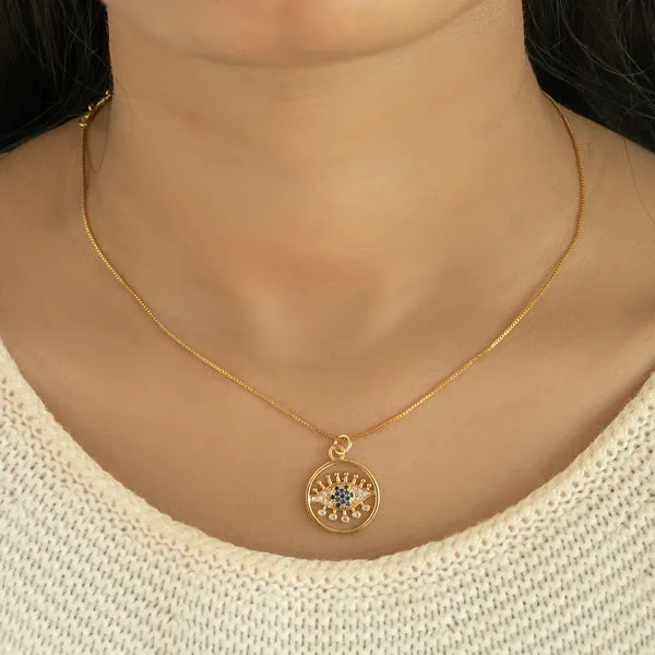 Necklaces Round Evil Eye Necklace Upakarna