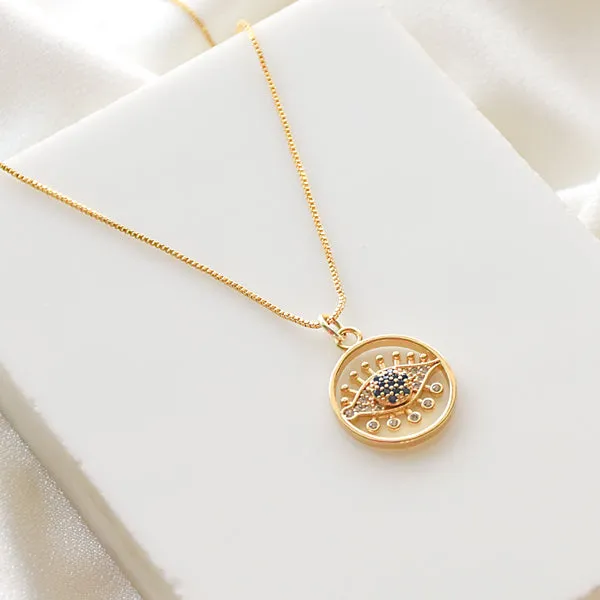 Necklaces Round Evil Eye Necklace Upakarna