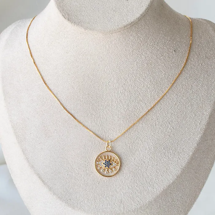 Necklaces Round Evil Eye Necklace Upakarna