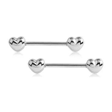 Necklaces Tulsa Body Jewelry Heart Stainless Nipple Barbells