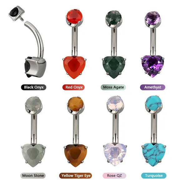 Necklaces Tulsa Body Jewelry Heart Titanium Belly Barbell