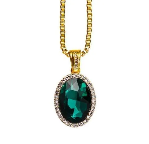 OVAL RUBY PENDANT 18K GOLD CHAIN apollo31gold PreStyled Sets