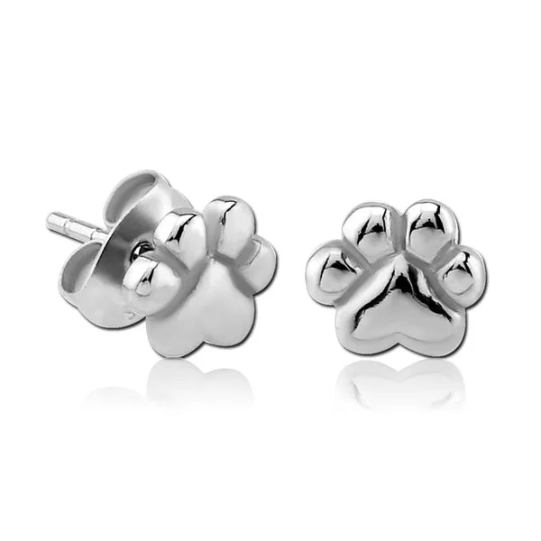 Paw Print Stainless Stud Earrings Tulsa Body Jewelry Earrings