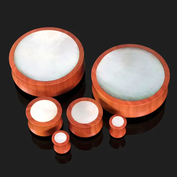 Pearl Saba Wood Plugs Tulsa Body Jewelry Earrings