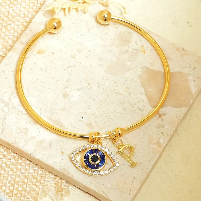 Personalized Initial Evil Eye Bracelet Gift Box Upakarna Bracelets