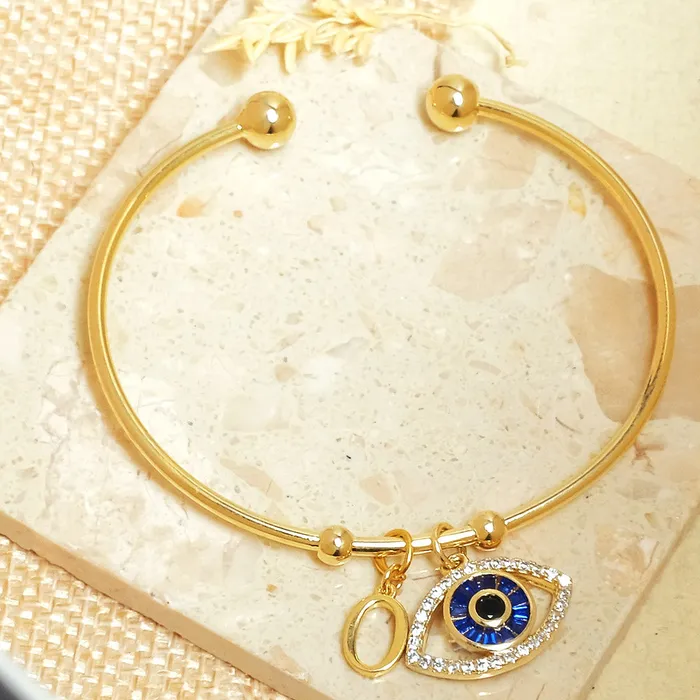 Personalized Initial Evil Eye Bracelet Gift Box Upakarna Bracelets