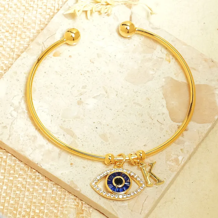 Personalized Initial Evil Eye Bracelet Gift Box Upakarna Bracelets