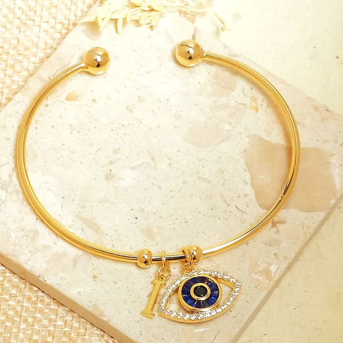 Personalized Initial Evil Eye Bracelet Gift Box Upakarna Bracelets