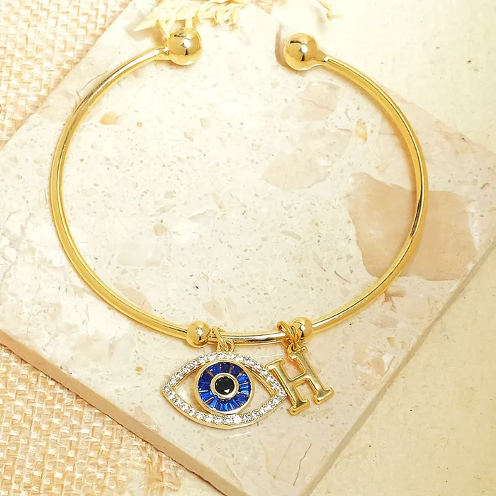 Personalized Initial Evil Eye Bracelet Gift Box Upakarna Bracelets