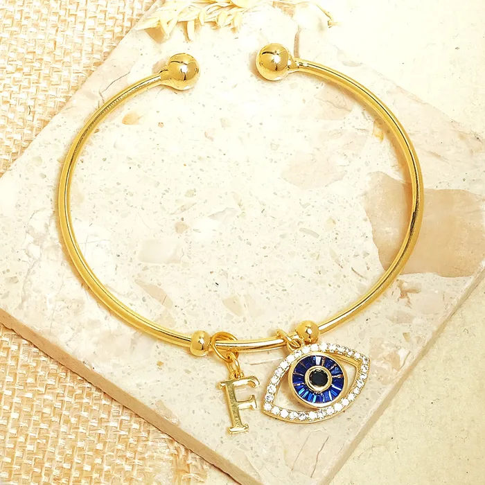 Personalized Initial Evil Eye Bracelet Gift Box Upakarna Bracelets
