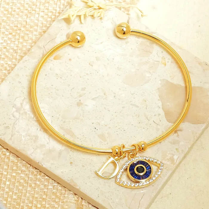 Personalized Initial Evil Eye Bracelet Gift Box Upakarna Bracelets
