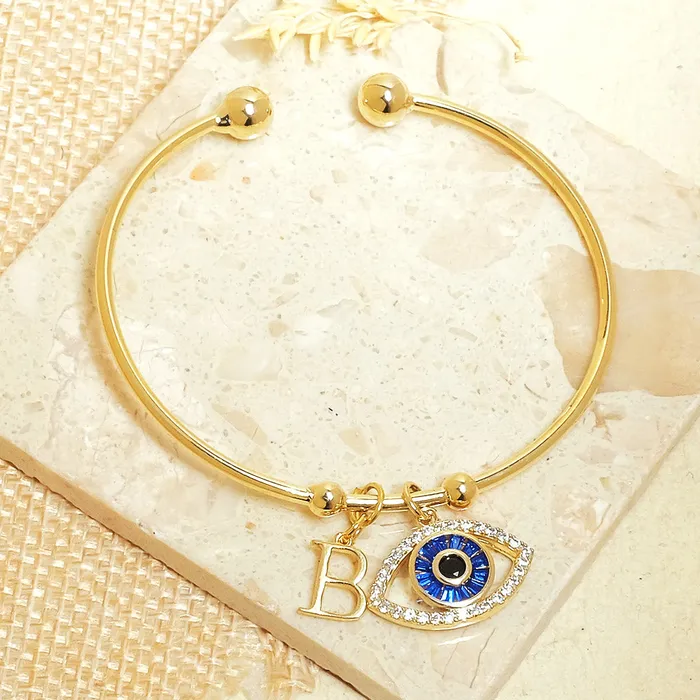 Personalized Initial Evil Eye Bracelet Gift Box Upakarna Bracelets