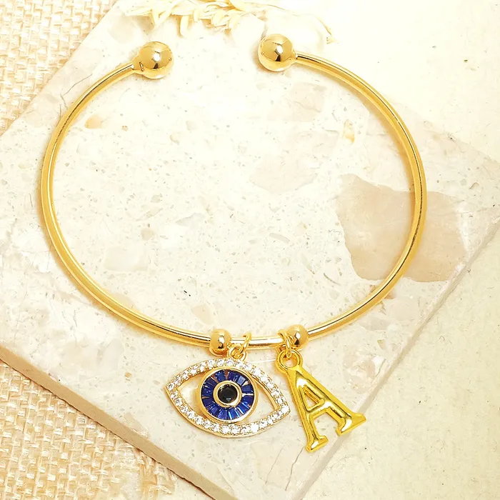 Personalized Initial Evil Eye Bracelet Gift Box Upakarna Bracelets