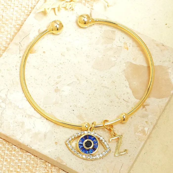 Personalized Initial Evil Eye Bracelet Gift Box Upakarna Bracelets