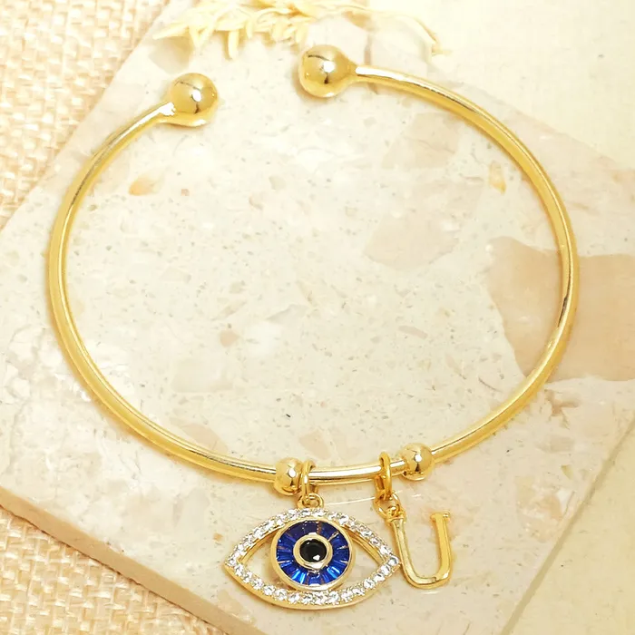 Personalized Initial Evil Eye Bracelet Gift Box Upakarna Bracelets