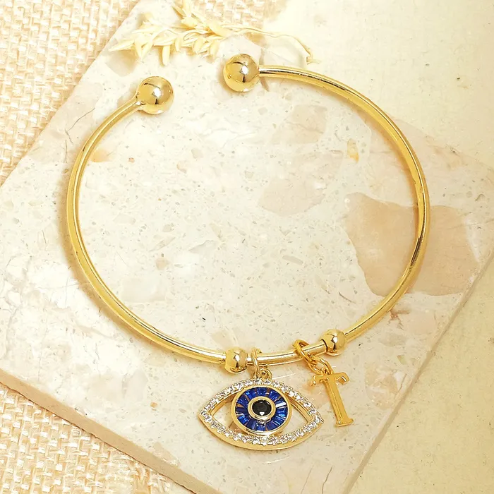 Personalized Initial Evil Eye Bracelet Gift Box Upakarna Bracelets