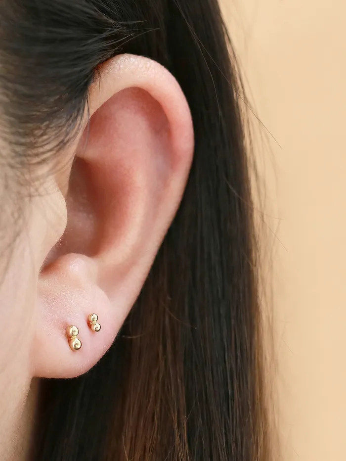 PreStyled Sets MinimalBijoux 14K Gold Mini Ball Labret Barbell Piercing 18G16G