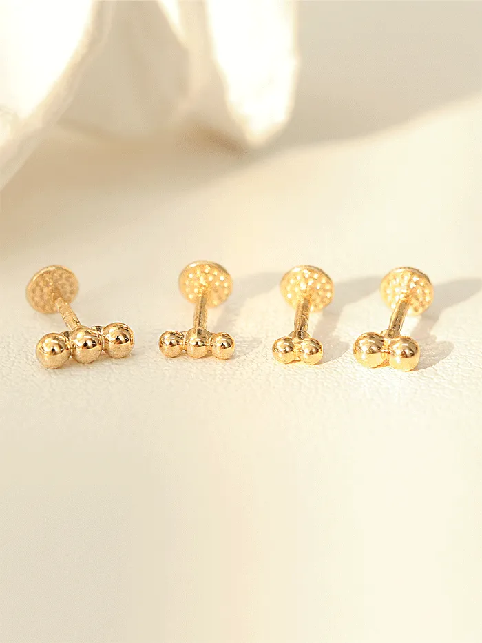 PreStyled Sets MinimalBijoux 14K Gold Mini Ball Labret Barbell Piercing 18G16G
