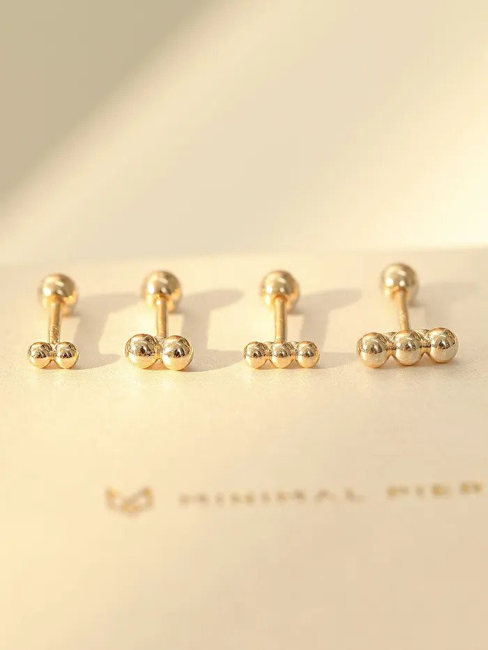 PreStyled Sets MinimalBijoux 14K Gold Mini Ball Labret Barbell Piercing 18G16G