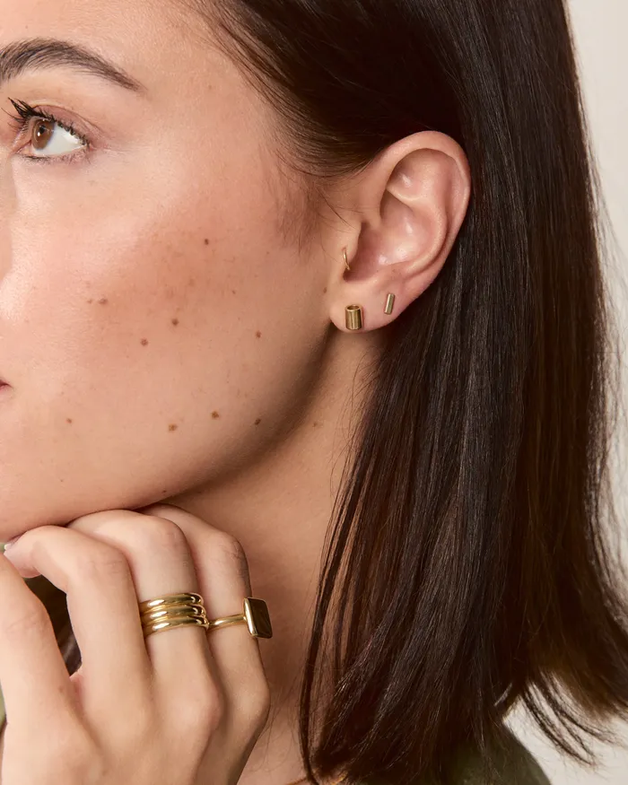 PreStyled Sets Wide Tube Studs Solid Gold Sheena Marshall Jewelry