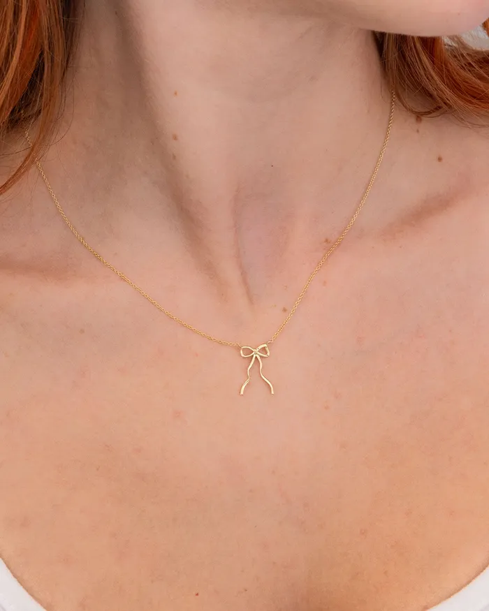 Princess Bride Diamonds Dainty Bow Necklace Necklaces