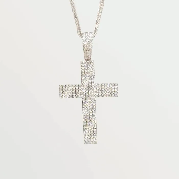 Princess Bride Diamonds Necklaces 056ct Diamond Cross 14k White Gold Chain Necklace Princess Bride Diamonds Necklaces 056ct Diamond Cross 14k White Gold Chain Necklace