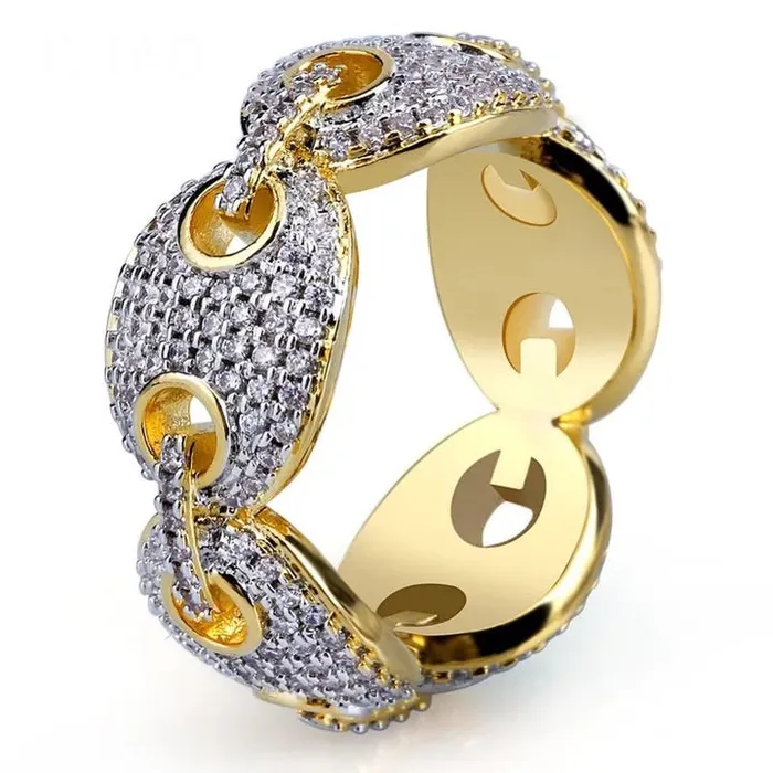 Rings apollo31gold MICRO DIAMOND LINK RING NEW