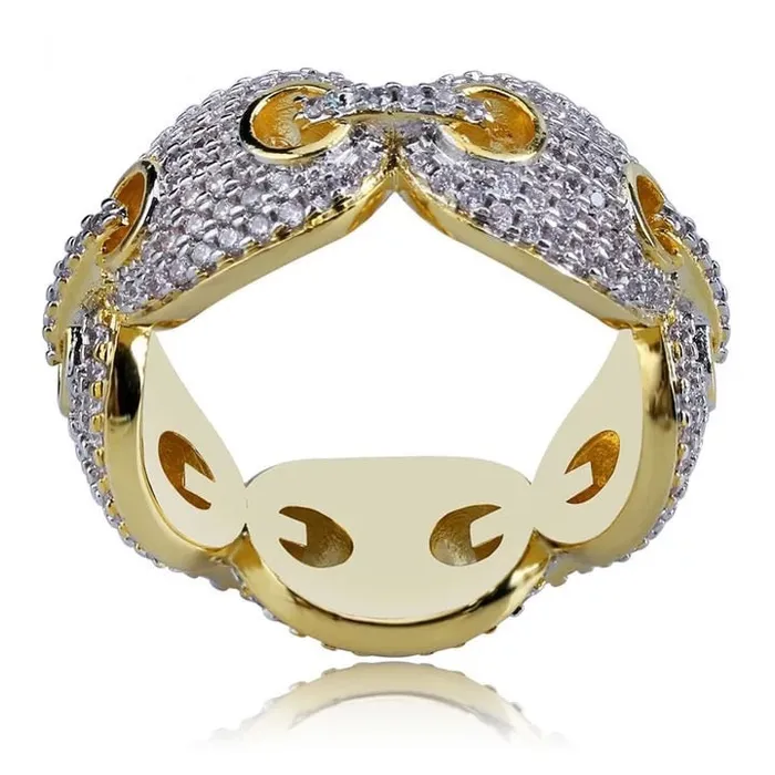 Rings apollo31gold MICRO DIAMOND LINK RING NEW