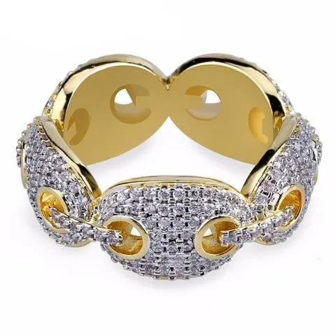 Rings apollo31gold MICRO DIAMOND LINK RING NEW