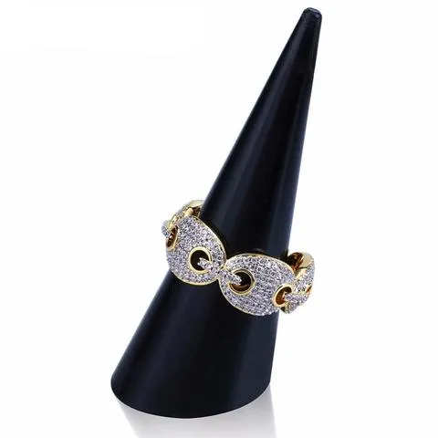 Rings apollo31gold MICRO DIAMOND LINK RING NEW