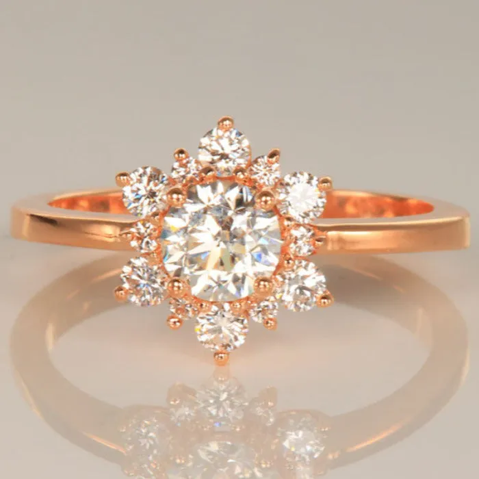 Rings Moriartys Gem Art Natural Diamond Ring in 14k Rose Gold 75ct Center Stone Rings Moriartys Gem Art Natural Diamond Ring in 14k Rose Gold 75ct Center Stone