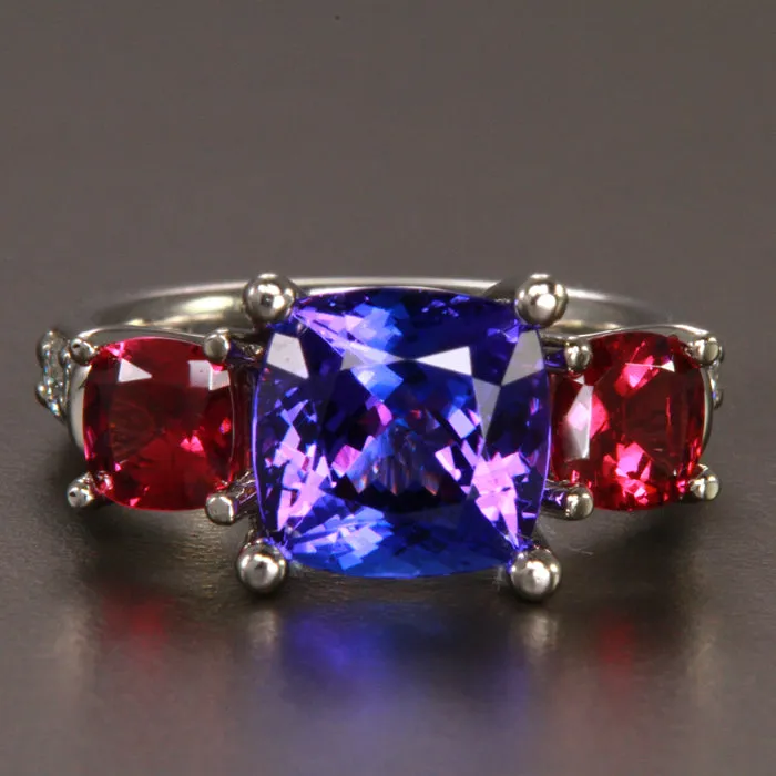 Rings Platinum Tanzanite and Umbalite Garnet Ring 396 Carats Moriartys Gem Art Rings Platinum Tanzanite and Umbalite Garnet Ring 396 Carats Moriartys Gem Art