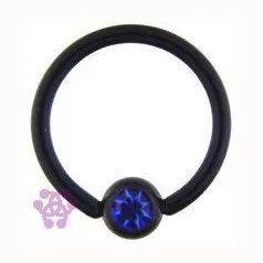 Rings Tulsa Body Jewelry 16g Black Captive CZ Bead Ring Rings Tulsa Body Jewelry 16g Black Captive CZ Bead Ring