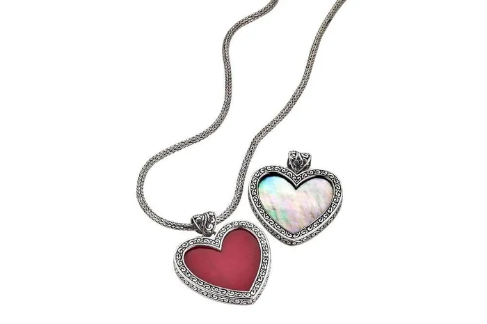 Samuel B Necklaces Heart Reef Pendant Mother Of Pearl