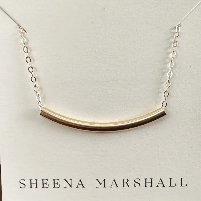 Sheena Marshall Jewelry Necklaces SAMPLE SALE Sunset Bar Necklace Gold Fill