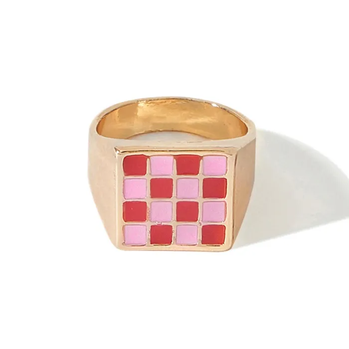 shopsnackbreak Rings Waffle Ring in Strawberry Jam