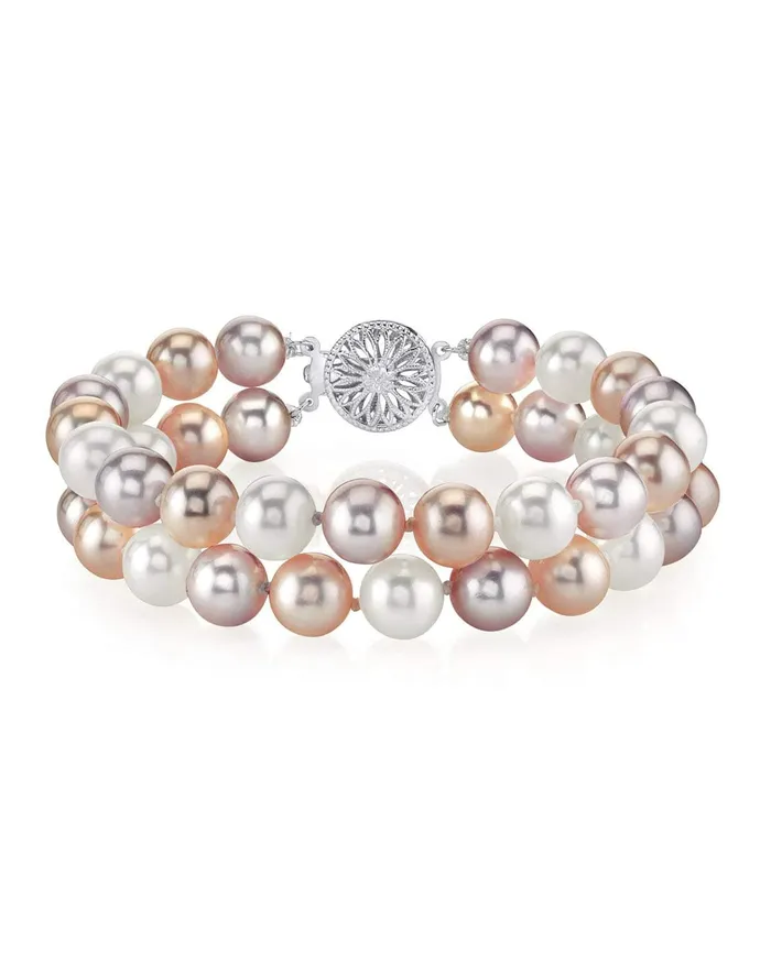 SPT Bracelets 657mm Multicolor Freshwater Double Pearl Bracelet AAA Quality