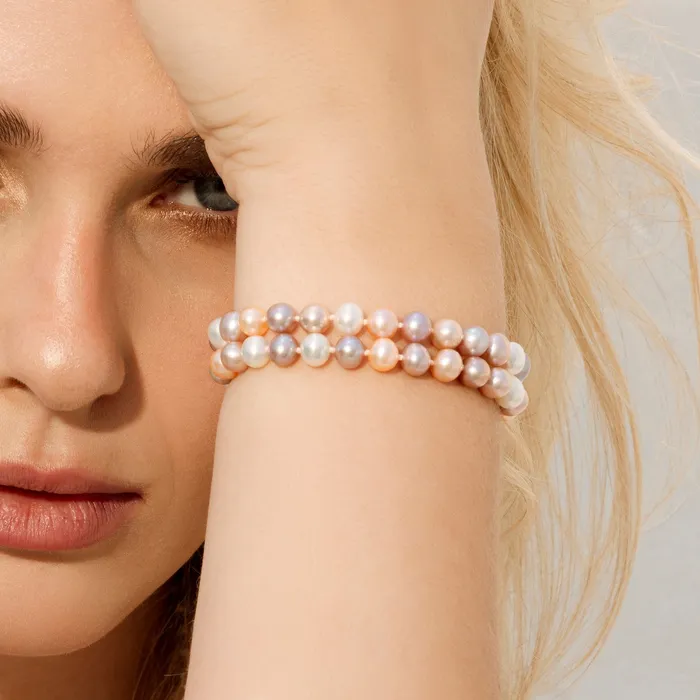 SPT Bracelets 657mm Multicolor Freshwater Double Pearl Bracelet AAA Quality SPT Bracelets 657mm Multicolor Freshwater Double Pearl Bracelet AAA Quality