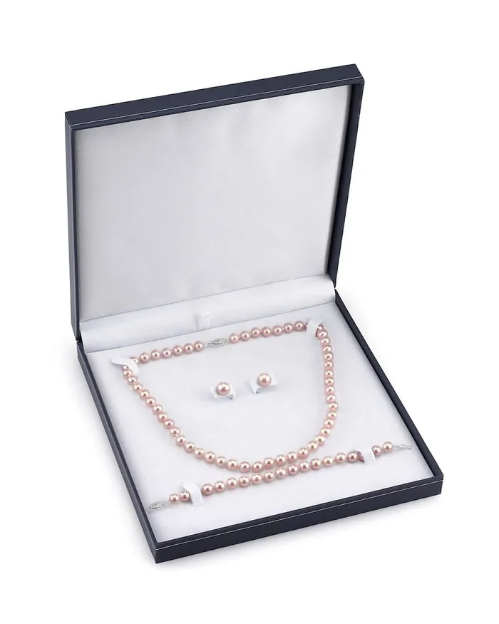 SPT Bracelets 8085mm Pink Freshwater Pearl Necklace Bracelet Earrings