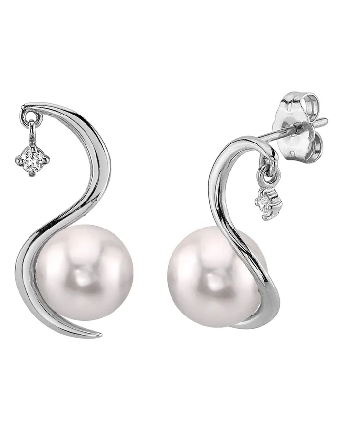 SPT Earrings Japanese Akoya Pearl Diamond Ellis Earrings