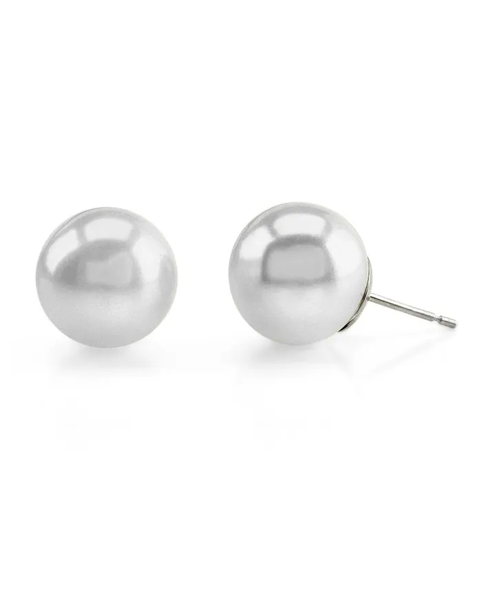 SPT Earrings White South Sea Round Pearl Stud Earrings 120130mm