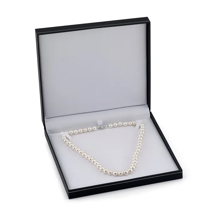SPT Necklaces White Japanese Akoya Pearl Adjustable Lariat 51Inch Rope Length Necklace AAA Quality