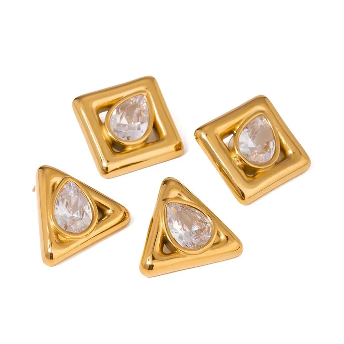 Stainless Steel Big Stud Earrings Mabel Love Co Earrings