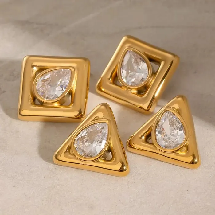 Stainless Steel Big Stud Earrings Mabel Love Co Earrings