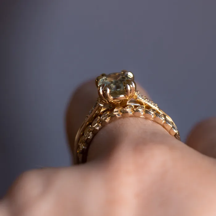 Straight Vine Band with Diamonds Anueva Jewelry Rings