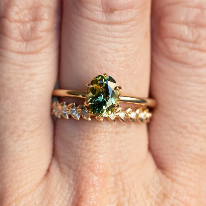 Straight Vine Band with Diamonds Anueva Jewelry Rings