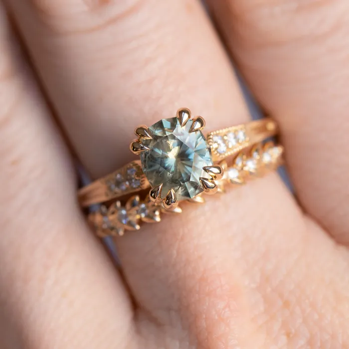Straight Vine Band with Diamonds Anueva Jewelry Rings